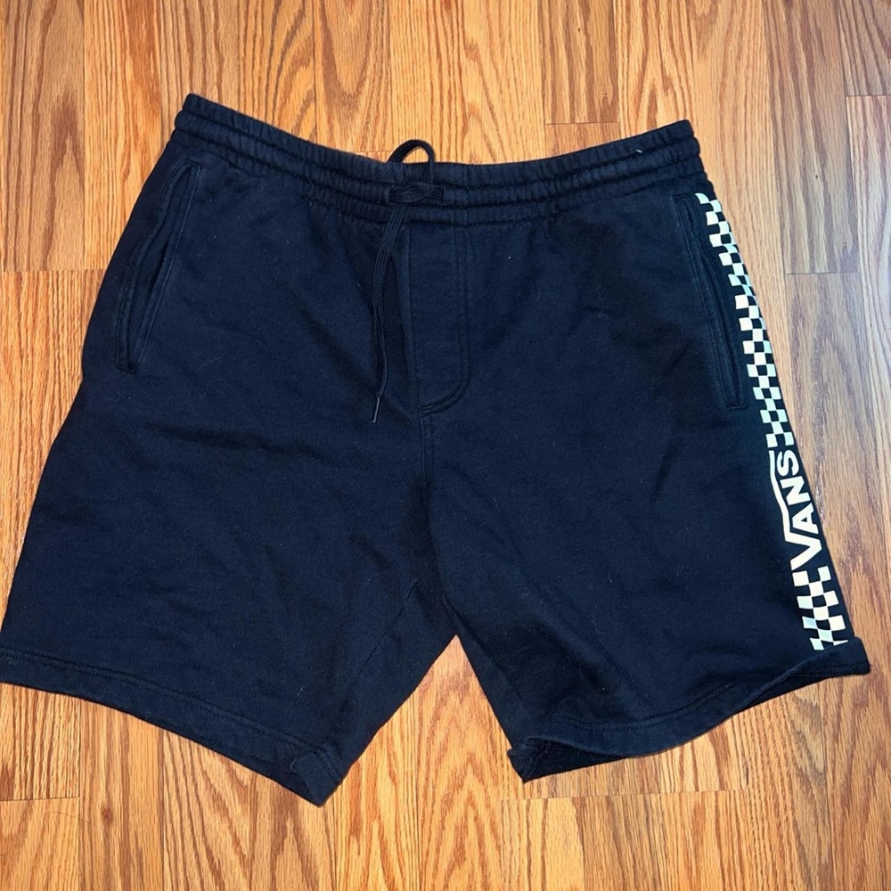 Vans Black Shorts with Checkered Detail